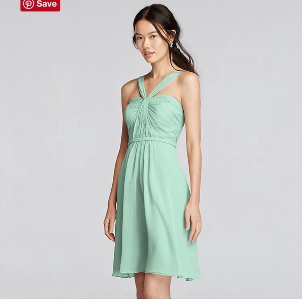 Davids Bridal Mint Chiffon Dress